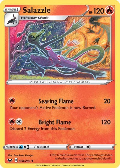 Salazzle (SWSH01: Sword & Shield Base Set) Near Mint - Nick Nack's Full Frontal Attack