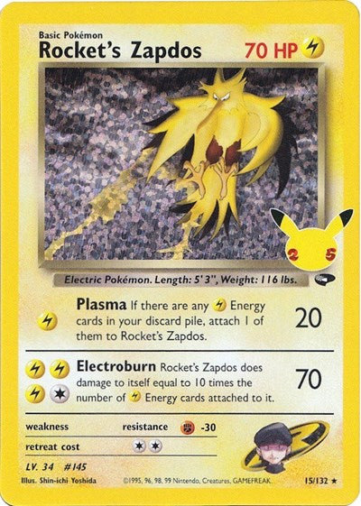 Rocket's Zapdos (Celebrations: Classic Collection) Near Mint Holofoil