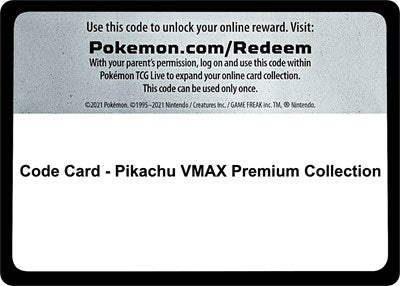 Code Card - Pikachu VMAX Premium Collection (Crown Zenith) Near Mint