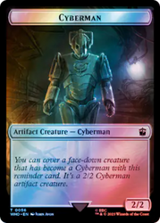 Alien Rhino // Cyberman Double-Sided Token (Surge Foil) [Doctor Who Tokens]