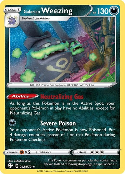 Galarian Weezing (Shining Fates) Near Mint Holofoil
