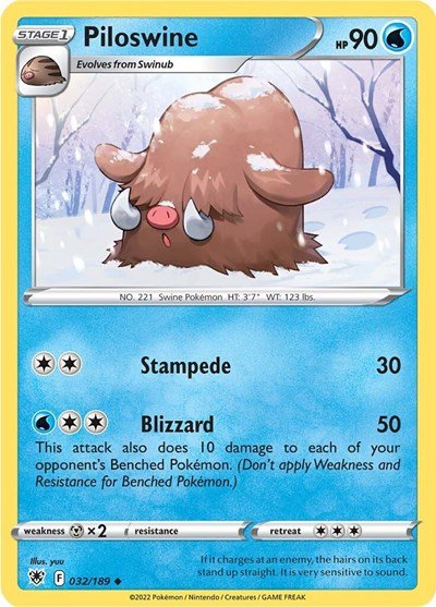 Piloswine (SWSH10: Astral Radiance) Near Mint - Nick Nack's Full Frontal Attack