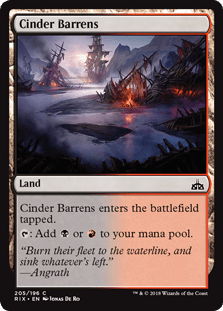 Cinder Barrens (Rivals of Ixalan) Near Mint - Nick Nack's Full Frontal Attack