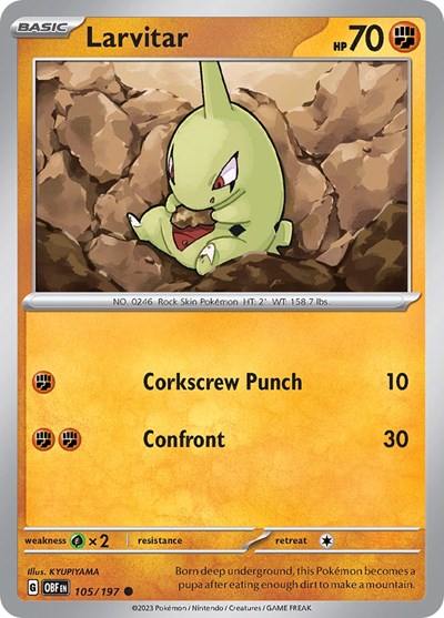 Larvitar (Scarlet and  Violet: Obsidian Flames) Near Mint