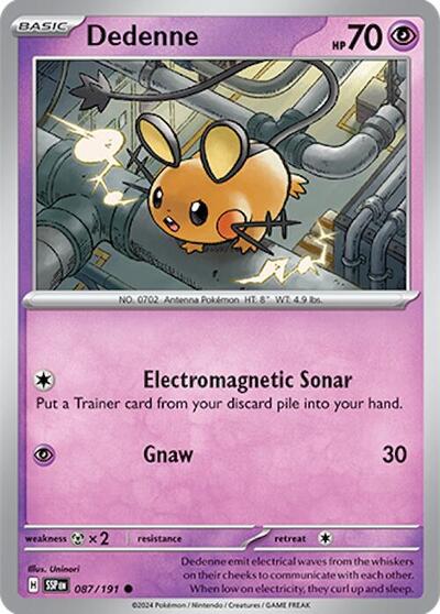 Dedenne (SV08: Surging Sparks) Near Mint Reverse Holofoil