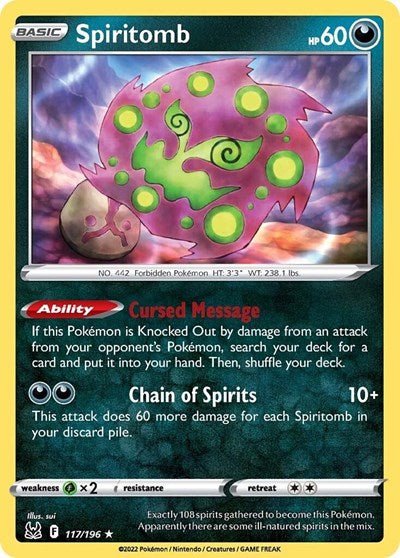 Spiritomb (SWSH11: Lost Origin) Near Mint - Nick Nack's Full Frontal Attack