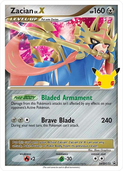 Zacian LV. X - SWSH135 (SWSH: Sword & Shield Promo Cards) Light Play Holofoil