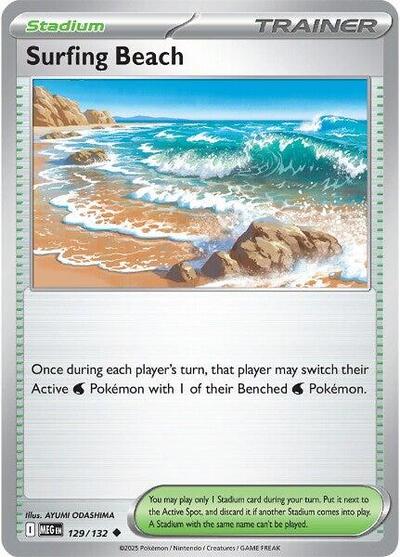 Surfing Beach (ME01: Mega Evolution) Near Mint Reverse Holofoil