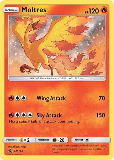 Moltres - SM143 (SM Promos) Damaged / Poor Holofoil - Nick Nack's Full Frontal Attack