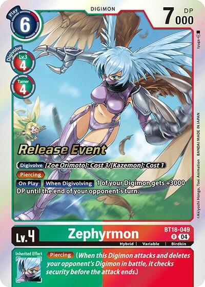 Zephyrmon (Release Special Booster 2.0 Pre-Release Cards) Near Mint Foil