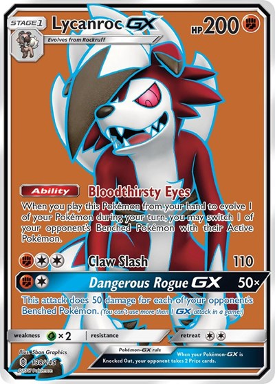 Lycanroc GX (Full Art) (SM - Guardians Rising) Near Mint Holofoil