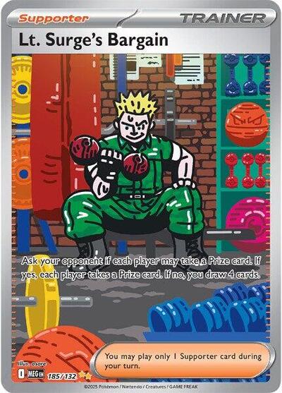 Lt. Surge's Bargain - 185 (ME01: Mega Evolution) Near Mint Holofoil