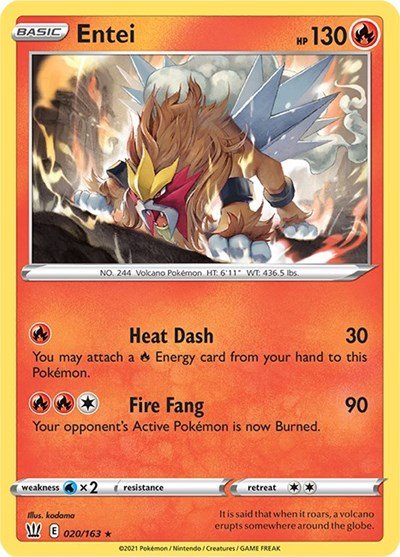 Entei (SWSH05: Battle Styles) Near Mint Holofoil - Nick Nack's Full Frontal Attack
