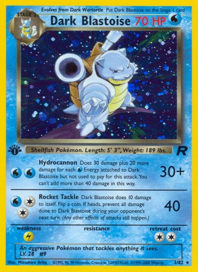 Dark Blastoise (3) (Team Rocket) Damaged / Poor Holofoil Unlimited