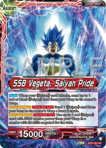 Vegeta // SSB Vegeta, Saiyan Pride (BT27-001) [History of Z]