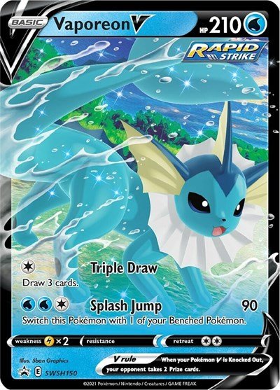 Vaporeon V - SWSH150 (SWSH: Sword & Shield Promo Cards) Near Mint Holofoil - Nick Nack's Full Frontal Attack