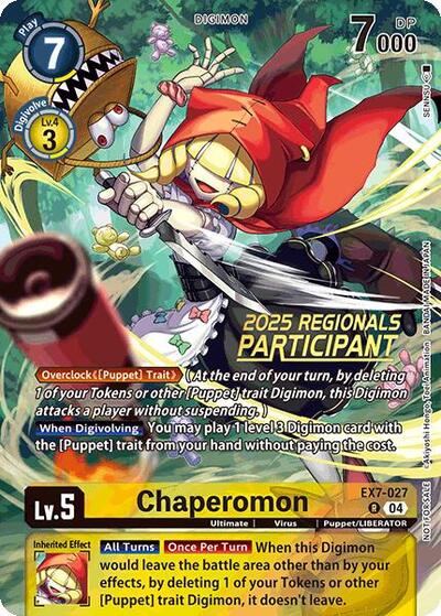 Chaperomon (2025 Regionals Participant) (Digimon LIBERATOR) Near Mint Foil - Nick Nack's Full Frontal Attack