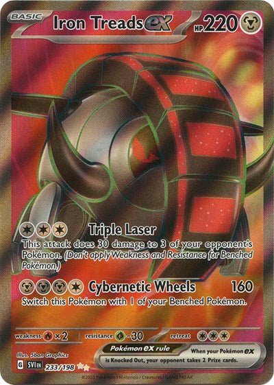 Iron Treads ex - 233 (Scarlet and Violet: Base Set) Near Mint Holofoil - Nick Nack's Full Frontal Attack