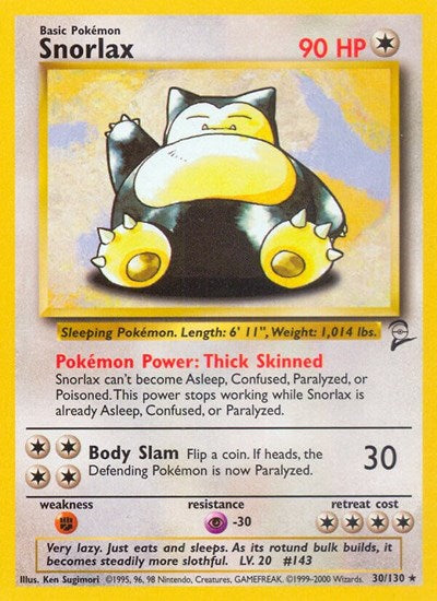 Snorlax (Base Set 2) Medium Play