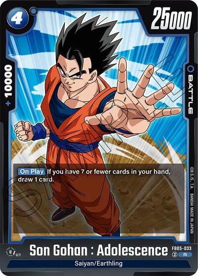 Son Gohan : Adolescence FB05 - 033 (New Adventure) Near Mint Holofoil - Nick Nack's Full Frontal Attack