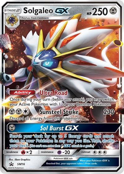 Solgaleo GX - SM16 (SM Promos) Medium Play Holofoil