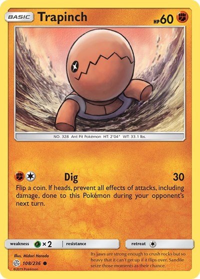 Trapinch - 108 (SM - Cosmic Eclipse) Near Mint - Nick Nack's Full Frontal Attack