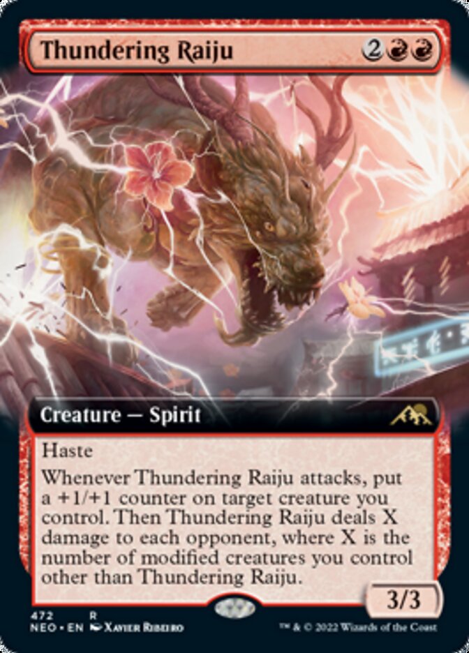 Thundering Raiju (Extended Art) [Kamigawa: Neon Dynasty]