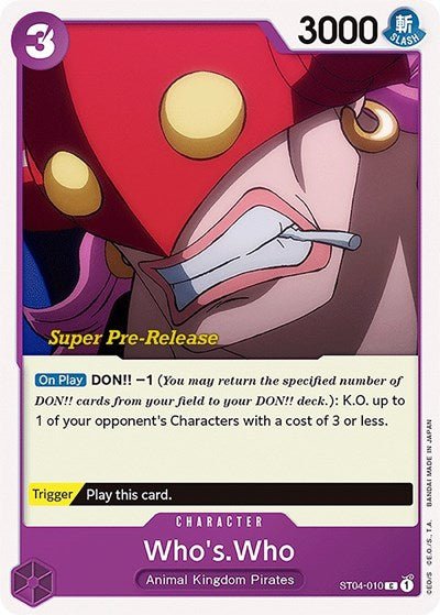 Who's.Who (Super Pre - Release Starter Deck 4: Animal Kingdom Pirates) Near Mint - Nick Nack's Full Frontal Attack