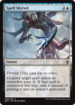 Spell Shrivel (Battle for Zendikar) Near Mint - Nick Nack's Full Frontal Attack