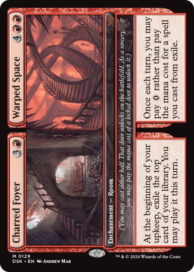 Charred Foyer / Warped Space (Duskmourn: House of Horror) Near Mint Foil - Nick Nack's Full Frontal Attack