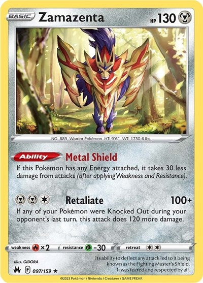 Zamazenta (Crown Zenith) Near Mint Reverse Holofoil