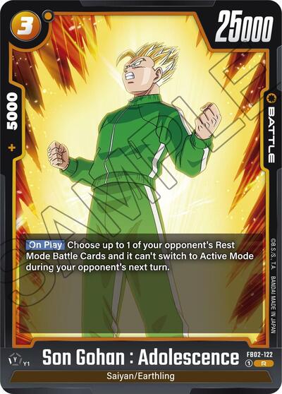 Son Gohan : Adolescence FB02-122 (Blazing Aura) Near Mint Holofoil