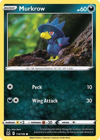 Murkrow (SWSH11: Lost Origin) Near Mint - Nick Nack's Full Frontal Attack