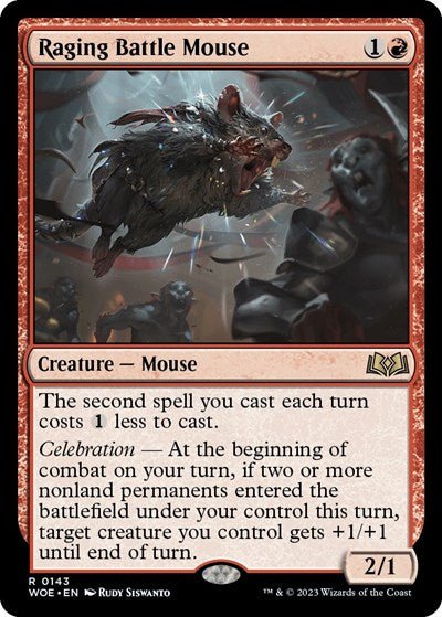 Raging Battle Mouse (Wilds of Eldraine) Near Mint Foil - Nick Nack's Full Frontal Attack