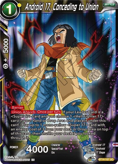Android 17, Conceding to Union (Cross Spirits) Near Mint