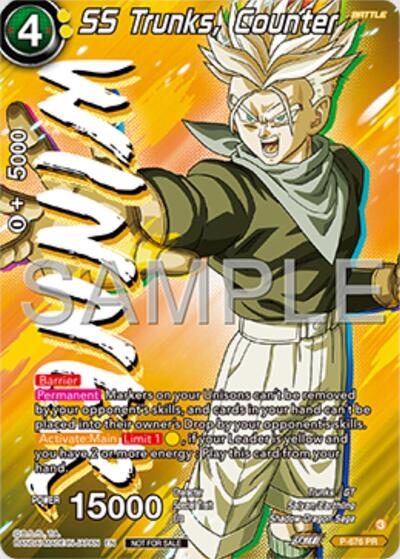 SS Trunks, Counter (Zenkai Series Tournament Pack Vol.11) (Winner) (Tournament Promotion Cards) Near Mint Foil