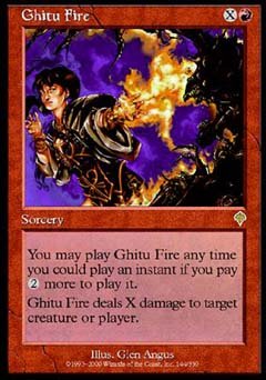 Ghitu Fire (Invasion) Light Play Foil - Nick Nack's Full Frontal Attack