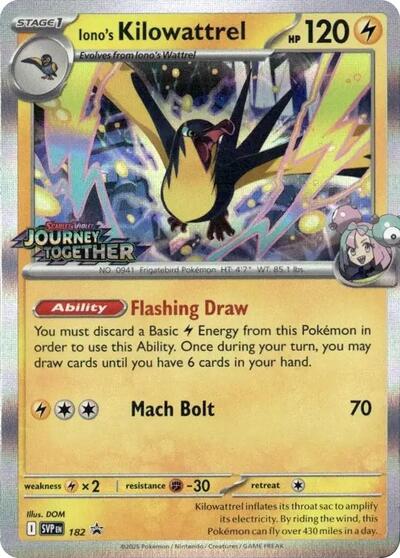 Iono's Kilowattrel - 182 (Prerelease) (SV: Scarlet & Violet Promo Cards) Near Mint Holofoil