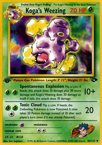 Koga's Weezing (Gym Challenge) Light Play 1st Edition