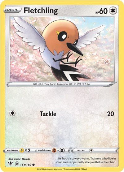 Fletchling (SWSH03: Darkness Ablaze) Near Mint - Nick Nack's Full Frontal Attack