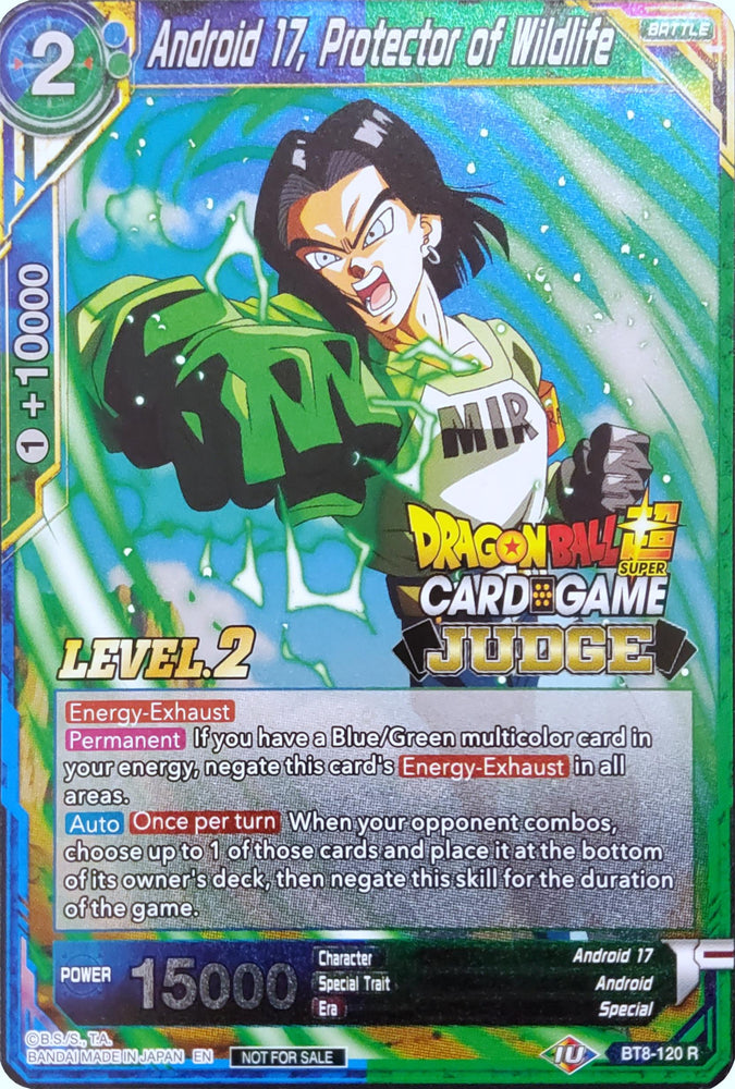 Android 17, Protector de la Vida Silvestre (Nivel 2) (BT8-120) [Tarjetas de Promoción de Juez] 