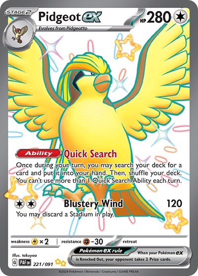 Pidgeot ex (SV: Paldean Fates) Near Mint Holofoil