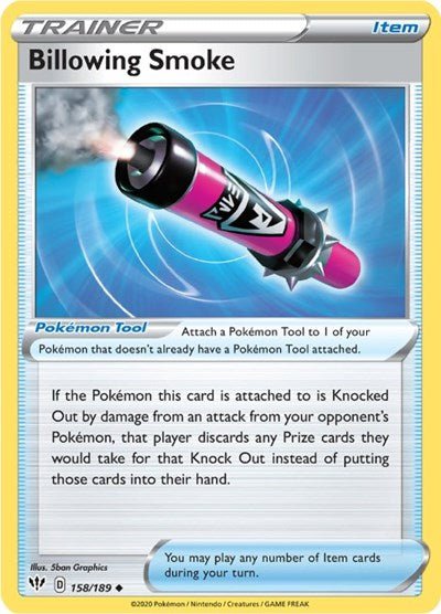 Billowing Smoke (SWSH03: Darkness Ablaze) Near Mint - Nick Nack's Full Frontal Attack