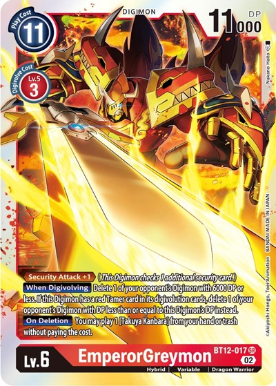 EmperorGreymon (Across Time) Near Mint Foil