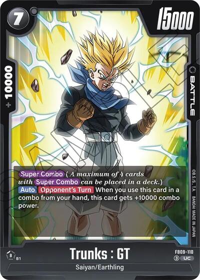 Trunks : GT FB09 - 110 (Dual Evolution) Near Mint - Nick Nack's Full Frontal Attack
