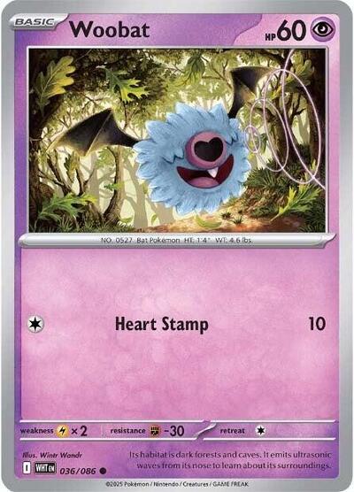 Woobat (SV: White Flare) Near Mint Reverse Holofoil - Nick Nack's Full Frontal Attack