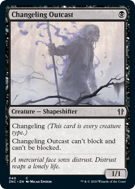 Changeling Outcast (Commander 2020 Zendikar Rising) Near Mint - Nick Nack's Full Frontal Attack