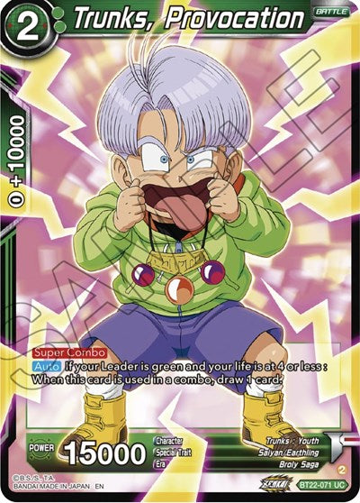 Trunks, Provocation (Critical Blow) Near Mint Foil