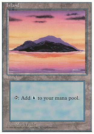 Island (A) (4th Edition) Medium Play - Nick Nack's Full Frontal Attack