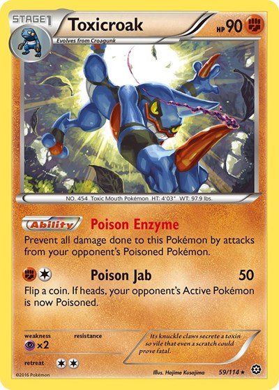 Toxicroak (XY - Steam Siege) Near Mint - Nick Nack's Full Frontal Attack